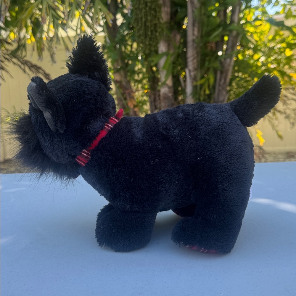 Pier One 1 Imports Black Scotty Dog Schnauzer PADEN Plush Plaid Paws NWT - Picture 2 of 4